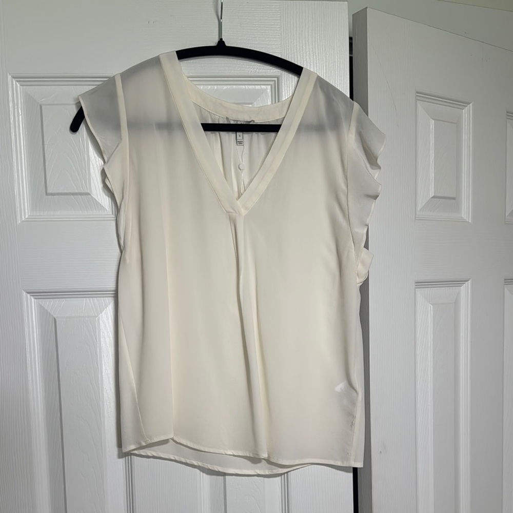 Joie Silk Cream V-Neck Blouse- small-never worn